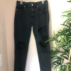 American Eagle Black Ripped Tomgirl Jeans